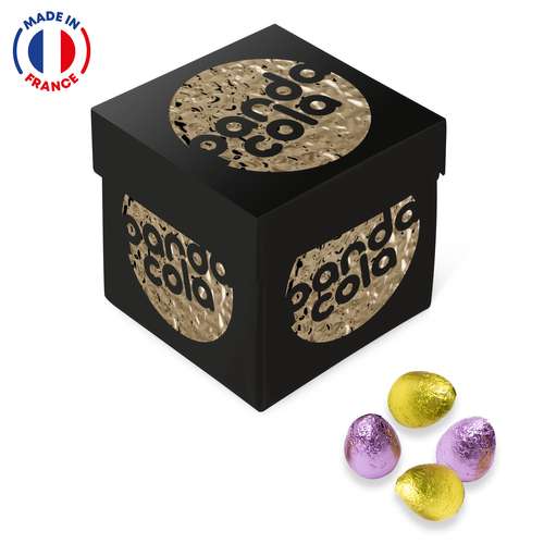 Boîtes de chocolat - Boîte tulipe personnalisée de 10 œufs de Pâques au chocolat au choix - Made in France - Pandacola