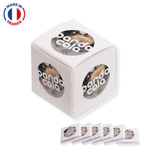 Boîtes de chocolat - Cube de 6 carrés de chocolat publicitaires au choix - Made in France - Pandacola