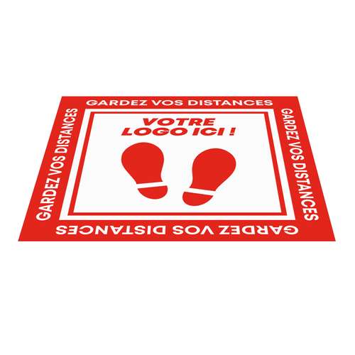 Stickers pour le sol - Sticker de sol promotionnel carré en vinyle 50x50 cm - Zelo Covid - Pandacola