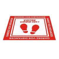 Sticker de sol promotionnel carré en vinyle 50x50 cm - Zelo Covid - Pandacola