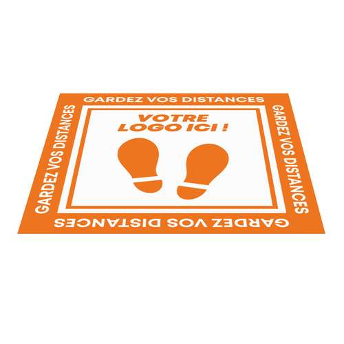 Stickers pour le sol - Sticker de sol promotionnel carré en vinyle 30x30 cm - Kari Covid - Pandacola
