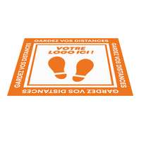 Sticker de sol promotionnel carré en vinyle 30x30 cm - Kari Covid - Pandacola