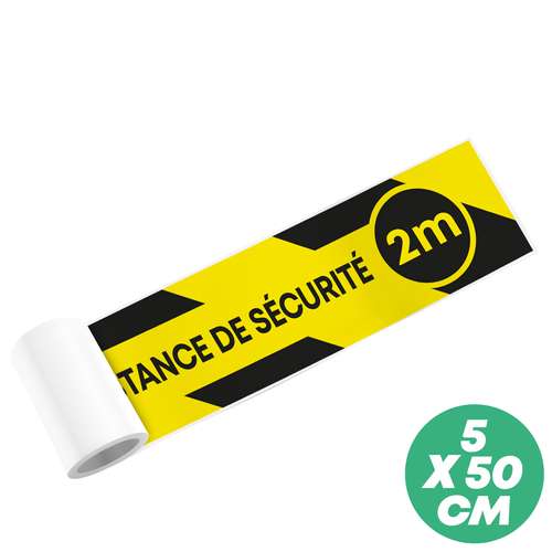 Stickers pour le sol - Sticker de sol "respectez la distance de sécurité" 50x5 cm sans personnalisation - Nancy - Pandacola