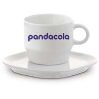 Tasse personnalisable en porcelaine d'une capacité de 180 ml avec soucoupe incluse - Satellite - Pandacola