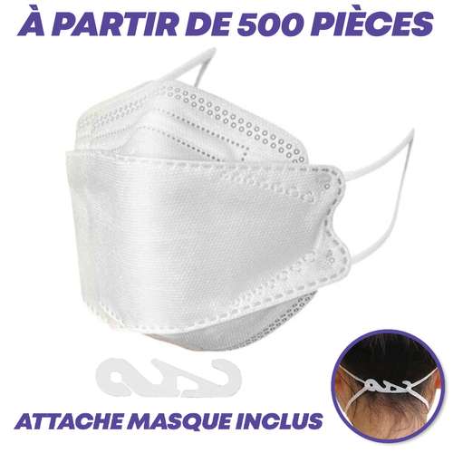 Masques de protection - Masque FFP2 forme fish avec attache masque - 95% de filtration bactérienne - Pandacola