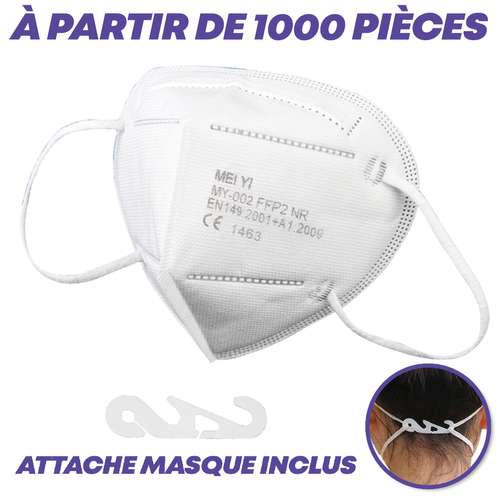 Masques de protection - Masque FFP2 avec barrette nasale et attache masque - 95% de filtration bactérienne - Pandacola
