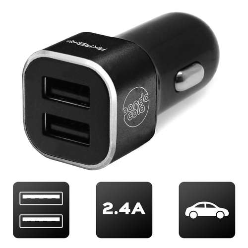 Supports smartphones/tablettes tactiles - Chargeur allume-cigare turbo 2 USB personnalisable | Akashi - Pandacola