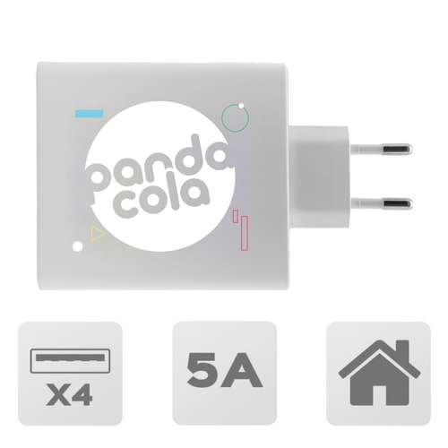 Chargeurs secteur usb - Chargeur secteur personnalisable prise murale 4 ports USB | Akashi - Pandacola