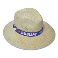 Chapeau de paille publicitaire avec bandeau cousu sublimation - Indiana - Pandacola