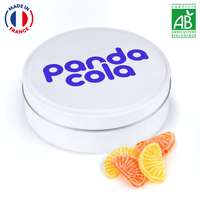Boîte métal  50g de bonbons BIO 100% français à personnaliser - Pandacola