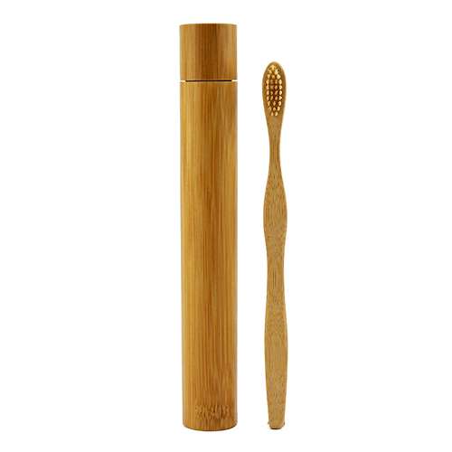 Brosses à dents - Brosse à dents avec étui rond en bambou - Rondu - Pandacola