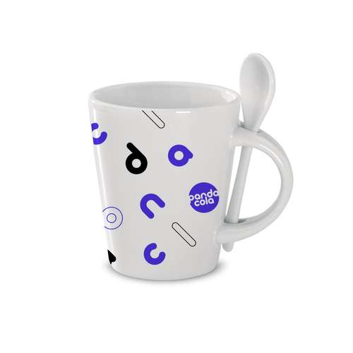 Mugs - Mug personnalisable en sublimation avec cuilllère 300 mL - Sublimkonik - Pandacola