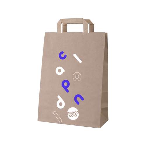 Sacs shopping - Sac personnalisable en papier kraft 70 gr/m² avec poignées plates 22 × 10 × 36 cm - Cosh - Pandacola