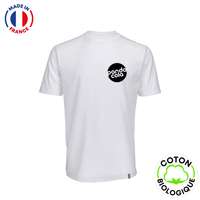 T-shirt unisexe personnalisable en coton biologique 240gr/m² - Made in France - Hugo white| VADF® - Pandacola