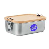 Lunch box personnalisée en acier inoxydable avec couvercle en bambou 750 ml - Prop - Pandacola