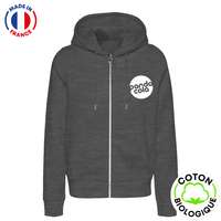 Sweat à capuche zippé Made in France 100% coton biologique certifié | Les Filosophes® - Montaigne - Pandacola
