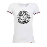 T-shirt personnalisé avec manches à rayures colorée en coton 155 gr/m² - Rainbow White - Pandacola