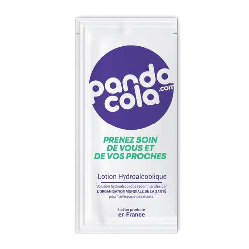 Gels hydroalcooliques - Sachet de 1,5mL lotion hydroalcoolique personnalisable - Pandacola