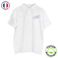 Polo unisexe personnalisable en coton biologique 220gr/m² - Made in France | Le Vestiaire ® - Albertin White - Pandacola