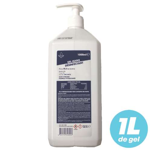 Gels hydroalcooliques - Flacon poussoir 1L - Gel hydroalcoolique - Pandacola