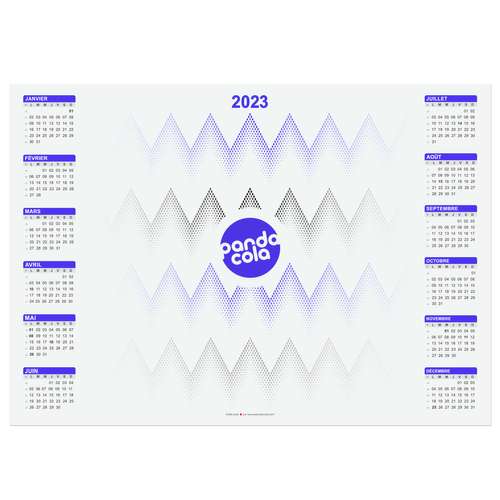 Sous-main calendrier - Sous main calendrier personnalisé 2023 en papier - Handie - Pandacola