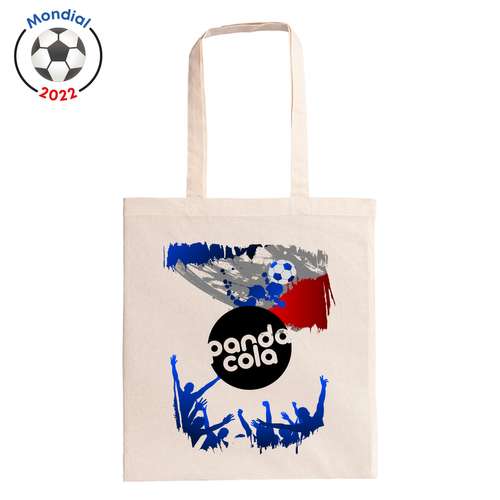Sacs shopping - Tote bag coton 38 x 42 cm personnalisé spécial foot 2022 de 130 à 150 gr/m²  - Zizou - Pandacola