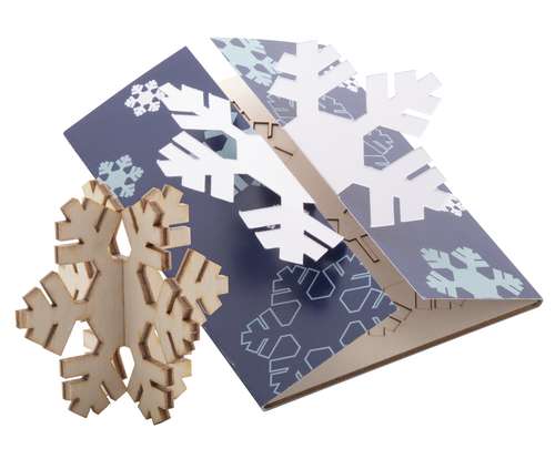 Autres décorations de Noël - Carte de vœux personnalisable avec un puzzle en bois flocon - Creax Plus - Pandacola