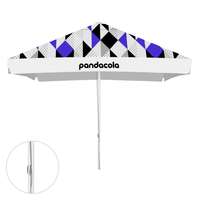 Parasol promotionnel carré avec ouverture corde avec lambrequin - Fidji square - Pandacola