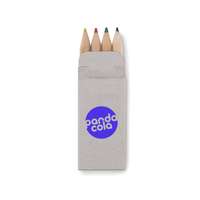 Set publicitaire de 4 mini crayons de couleur - Petit Abigail - Pandacola