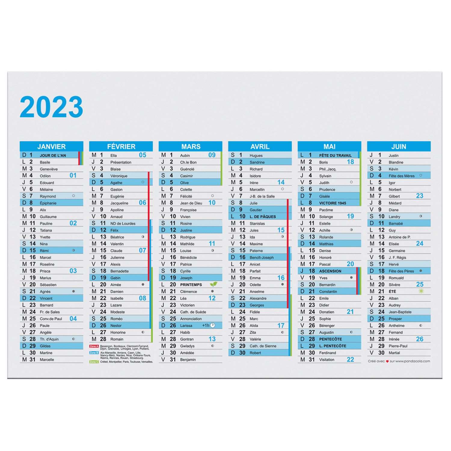 Calendrier publicitaire 2023 recto/verso Made In France - Altha | Pandacola