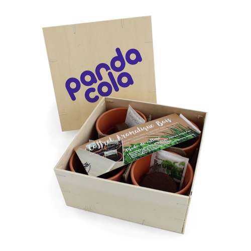 Kits de jardinage - Coffret aromatique personnalisable en bois - Bini - Pandacola