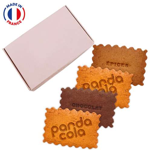 Autres biscuits sucrés - Biscuits personnalisables dans un coffret de 4 - Made in France - Crocki maxi coffret - Pandacola
