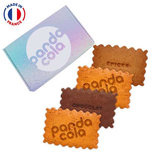 Autres biscuits sucrés - Coffret de 4 biscuits personnalisable - Made in France - Crocki maxi coffret - Pandacola