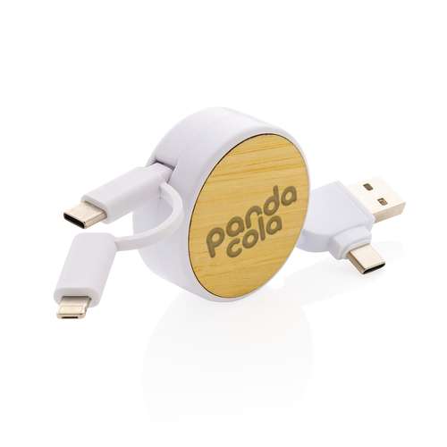 Hub usb - Câble de chargement rond 6 en 1 personnalisable - Circly Réctractable - Pandacola