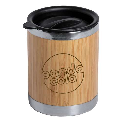 Mugs - Mug personnalisable isotherme double paroi en bambou et en inox d'une capacité de 300 ml - Lubon - Pandacola