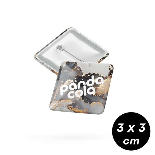 Badges - Badge publicitaire carré 3x3 cm - Signal - Pandacola