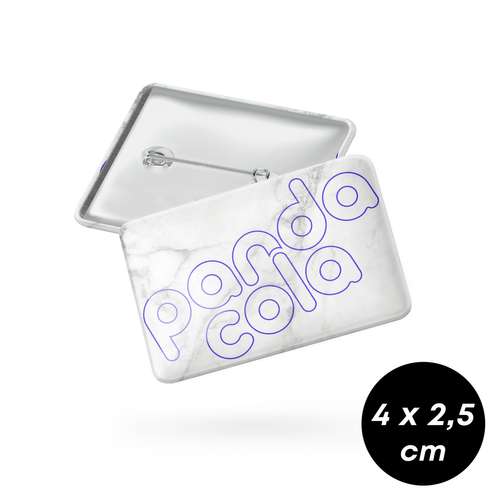 Badges - Badge personnalisé rectangulaire 4x2,5 cm - Pan - Pandacola