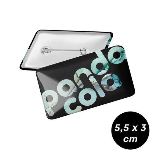 Badges - Badge personnalisé rectangulaire 5,5x3 cm - Pan - Pandacola