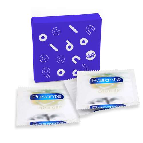 Préservatifs - Pochette entièrement personnalisable contenant 3 préservatifs Pasante - Pandacola
