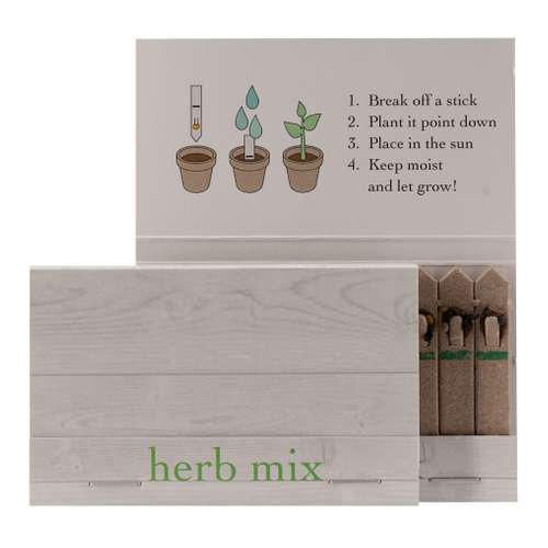 Kits de plantation - Sticks à planter de 10 pièces avec cartonette personnalisable - petites quantités - Pandacola