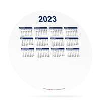 Calendrier rond publicitaire 2023 recto couché brillant 250g²/m - Loti - Pandacola