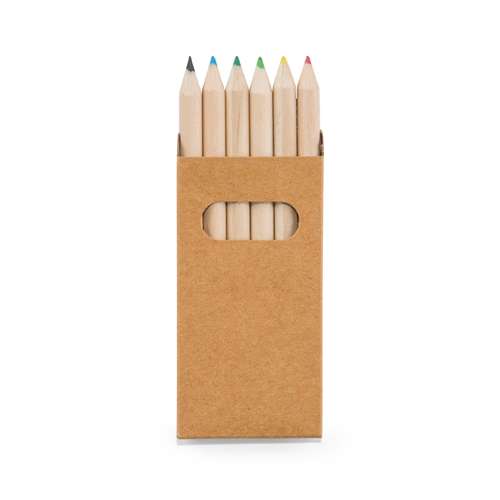 Crayons de couleur - Boîte de 6 crayons de couleur publicitaire - Lab - Pandacola