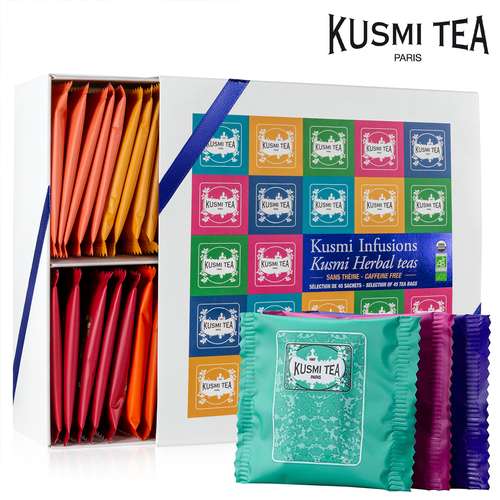 Thés - Coffret de 45 sachets de thés et infusions Bio | Kusmi Tea Bio - Pandacola