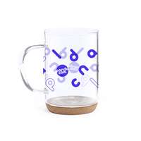 Mug en verre personnalisable avec base en liège 450 ml - Inda - Pandacola