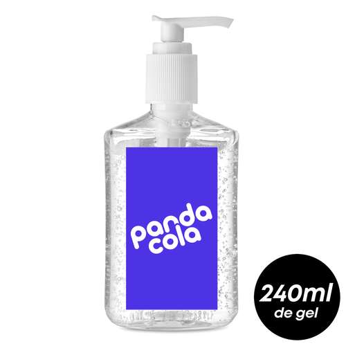 Gels hydroalcooliques - Gel nettoyant personnalisé rechargeable avec pompe 240 ml sans alcool - Kami - Pandacola