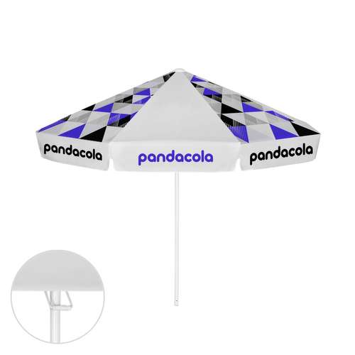 Parasols de terrasse - Parasol publicitaire rond ouverture avec poignée et lambrequin - Tahiti round - Pandacola