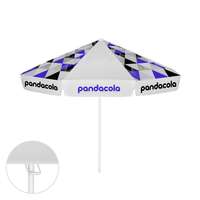 Parasol publicitaire rond ouverture avec poignée et lambrequin - Tahiti round - Pandacola