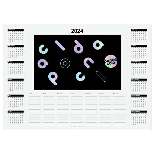 Sous-main calendrier - Sous main calendrier publicitaire 2024 avec semainier en papier - Sem - Pandacola