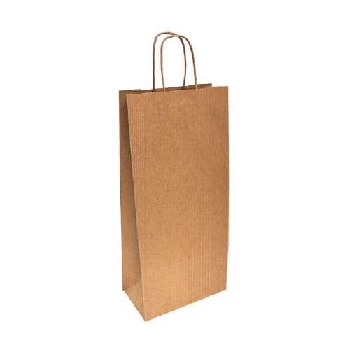 Sacs shopping - Sérigraphie- Sacs personnalisables papier kraft format bouteille - 120 gr/m² - Pandacola