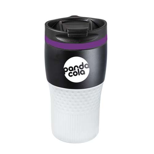 Mugs - Mug noir isotherme publicitaire avec attache en silicone - 320 ml - Bayamo - Pandacola